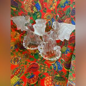 Vintage Mikasa Rejoice tapered candlestick holders, pair of beautiful angels